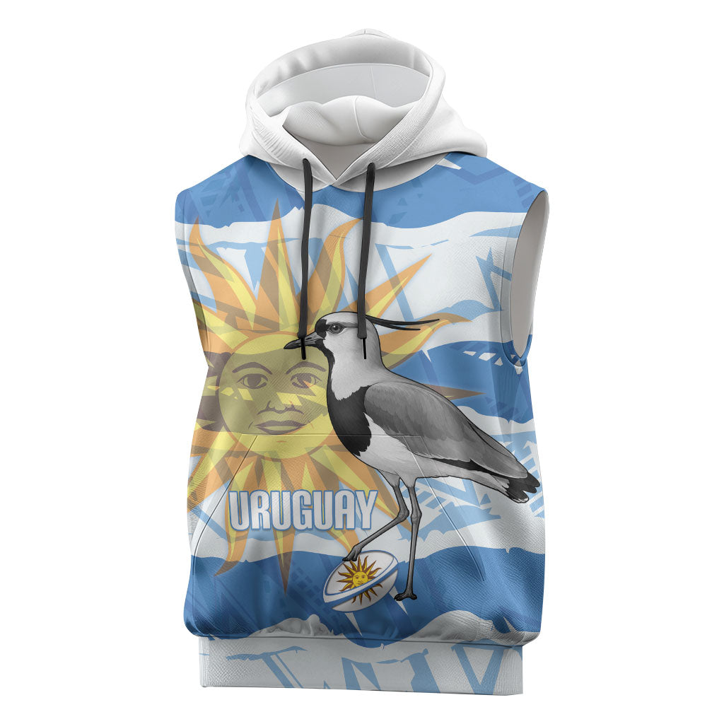 Custom Uruguay Rugby 2026 Sleeveless Hoodie Sun Of May and Lapwing