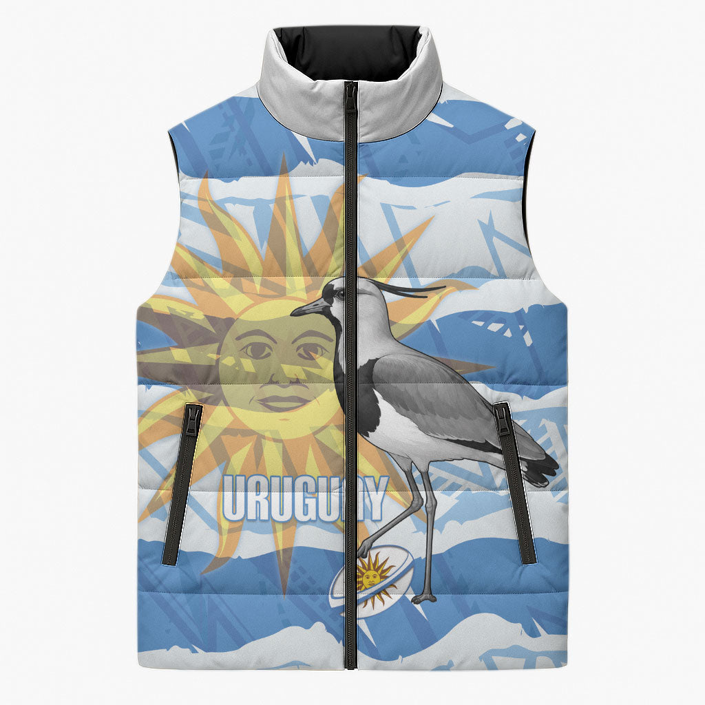 Custom Uruguay Rugby 2026 Sleeveless Puffer Jacket Sun Of May and Lapwing