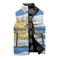 Custom Uruguay Rugby 2026 Sleeveless Puffer Jacket Sun Of May and Lapwing