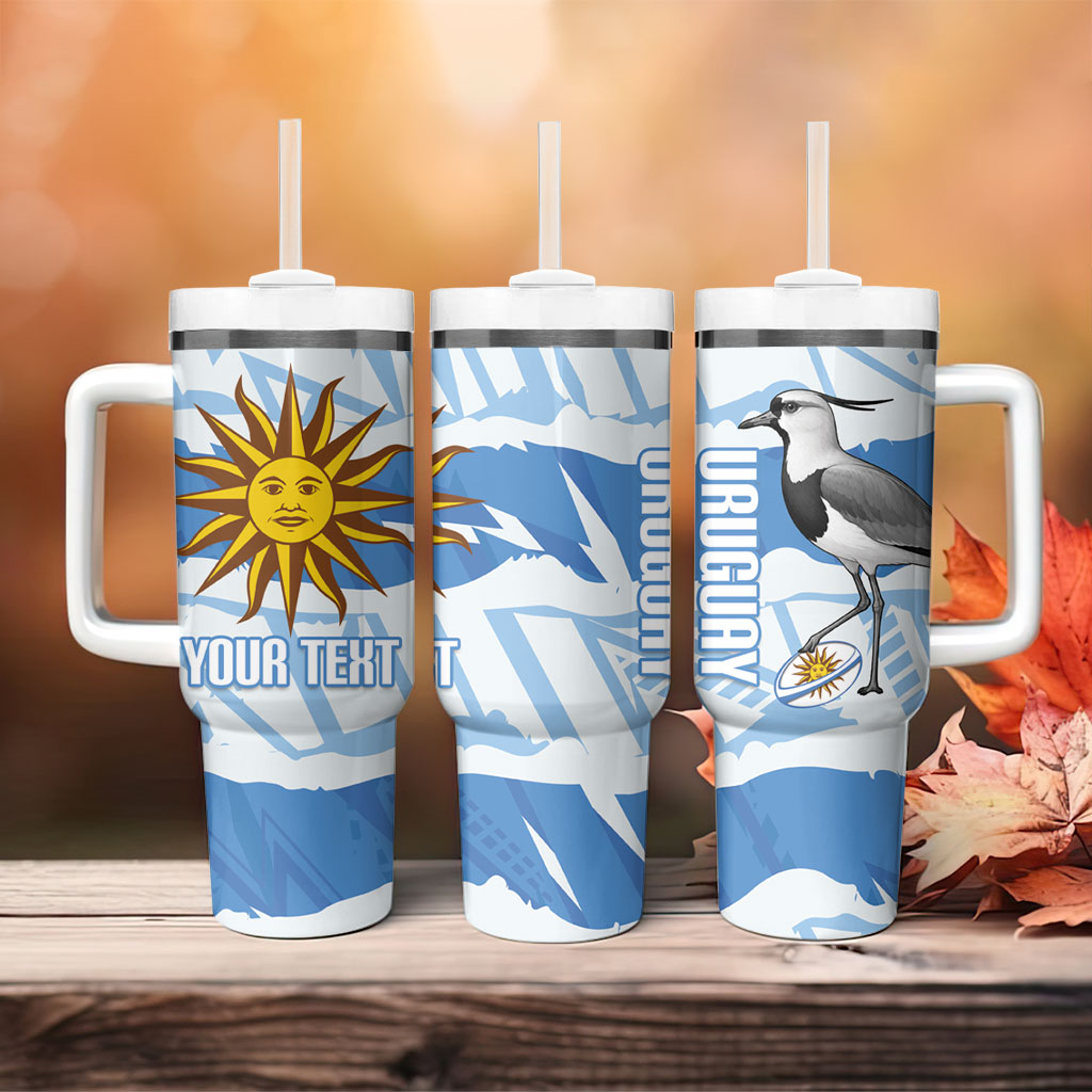 Custom Uruguay Rugby 2026 Tumbler With Handle Sun Of May and Lapwing