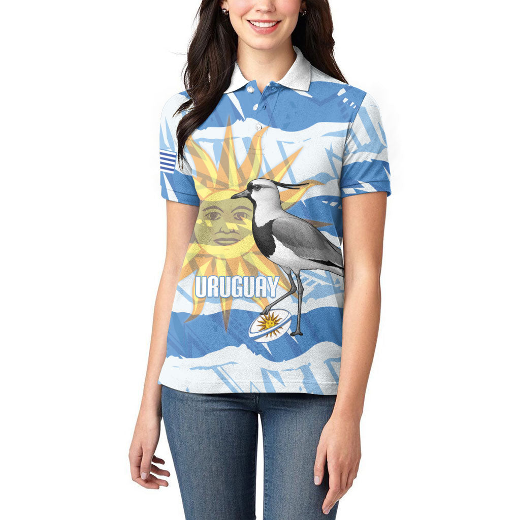 Custom Uruguay Rugby 2026 Women Polo Shirt Sun Of May and Lapwing