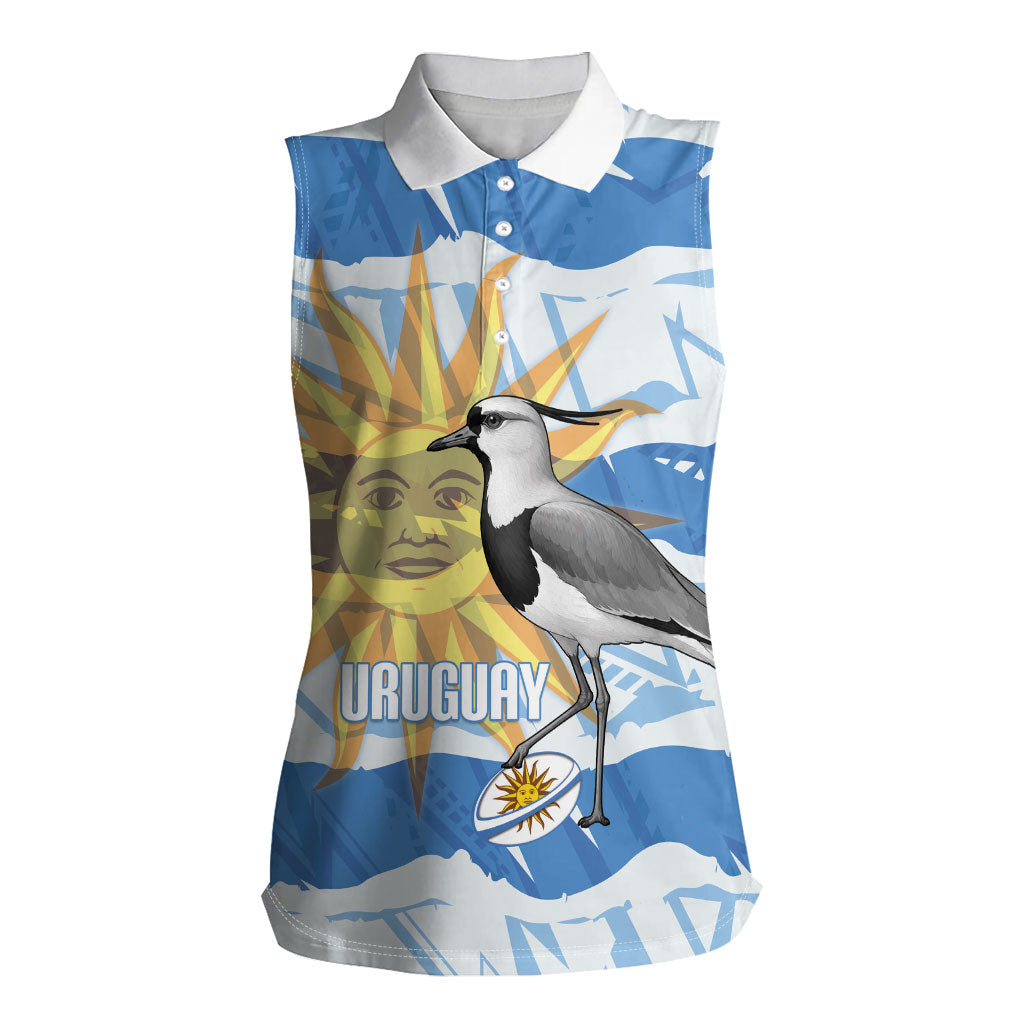 Custom Uruguay Rugby 2026 Women Sleeveless Polo Shirt Sun Of May and Lapwing