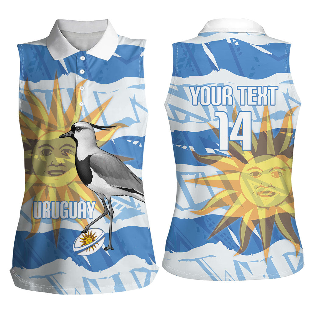 Custom Uruguay Rugby 2026 Women Sleeveless Polo Shirt Sun Of May and Lapwing
