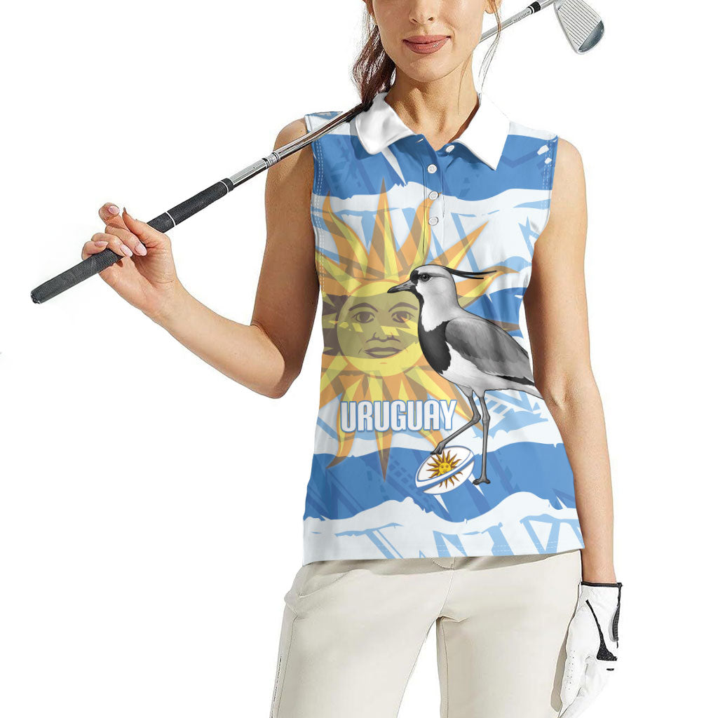 Custom Uruguay Rugby 2026 Women Sleeveless Polo Shirt Sun Of May and Lapwing