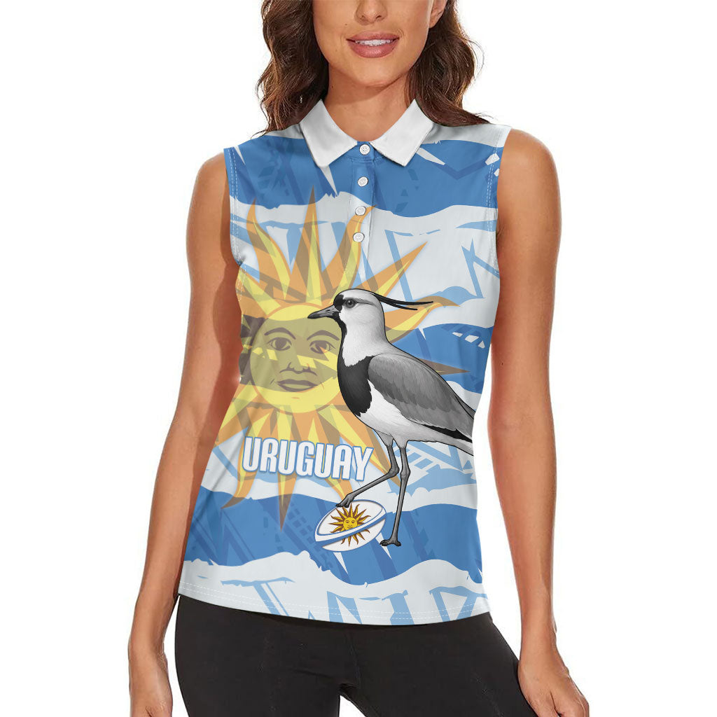 Custom Uruguay Rugby 2026 Women Sleeveless Polo Shirt Sun Of May and Lapwing