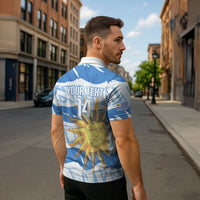 Custom Uruguay Rugby 2026 Zipper Polo Shirt Sun Of May and Lapwing