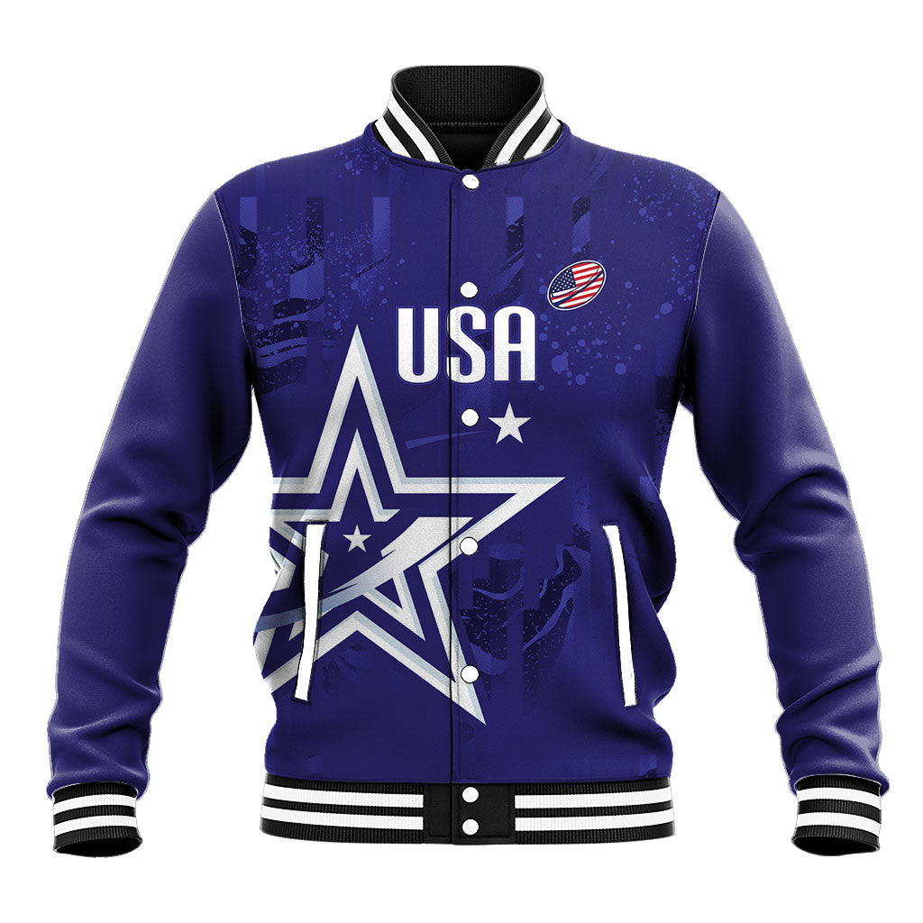 Custom United States Rugby 2026 Baseball Jacket Go USA Star Symbol