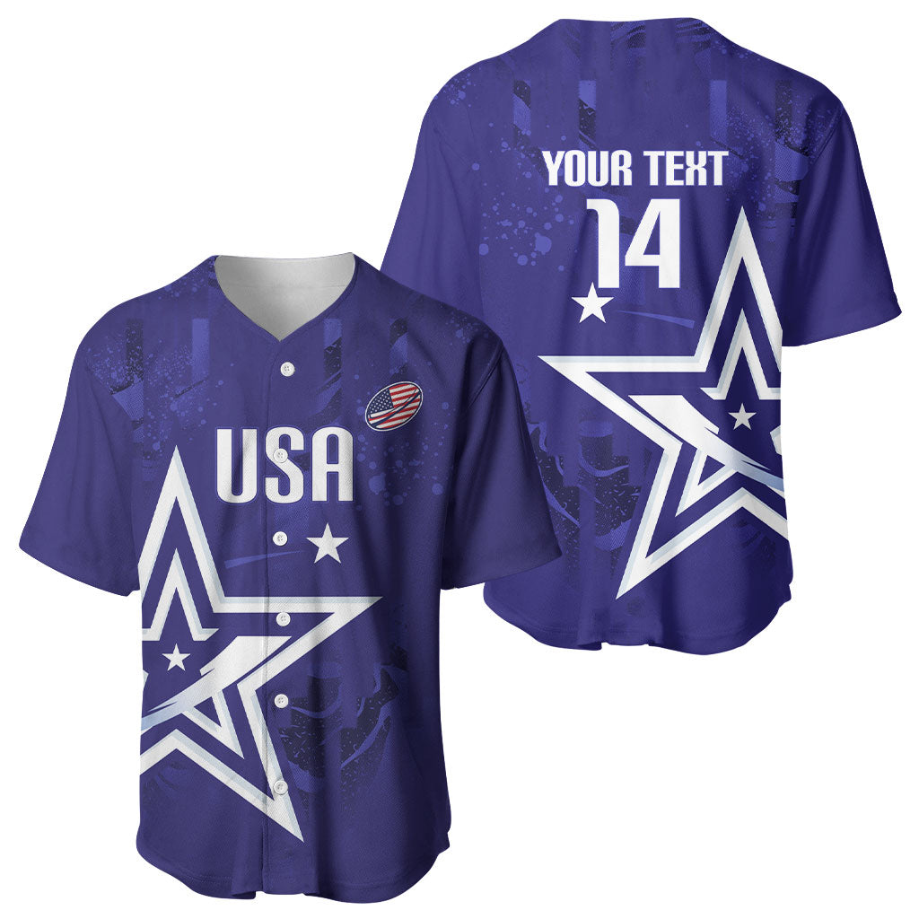 Custom United States Rugby 2026 Baseball Jersey Go USA Star Symbol