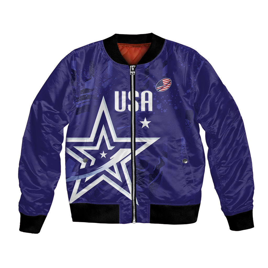Custom United States Rugby 2026 Bomber Jacket Go USA Star Symbol