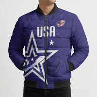 Custom United States Rugby 2026 Bomber Puffer Jacket Go USA Star Symbol