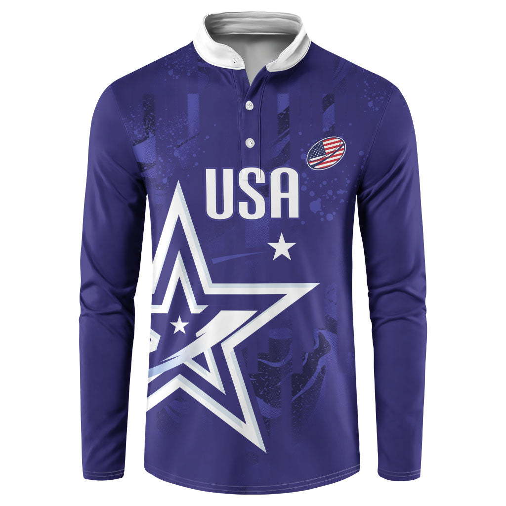 Custom United States Rugby 2026 Button Sweatshirt Go USA Star Symbol
