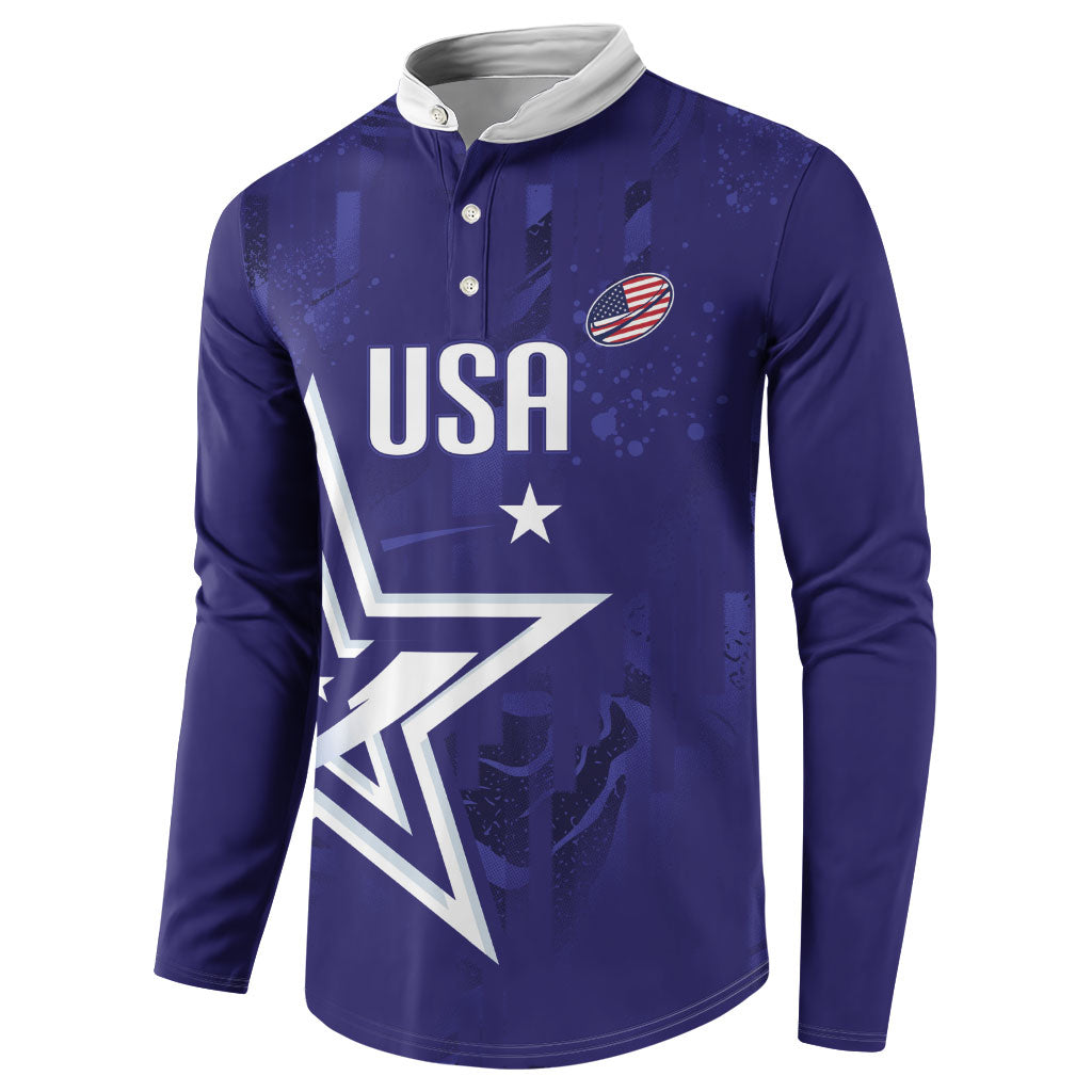Custom United States Rugby 2026 Button Sweatshirt Go USA Star Symbol