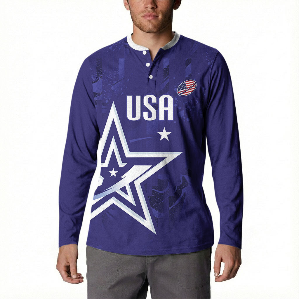 Custom United States Rugby 2026 Button Sweatshirt Go USA Star Symbol
