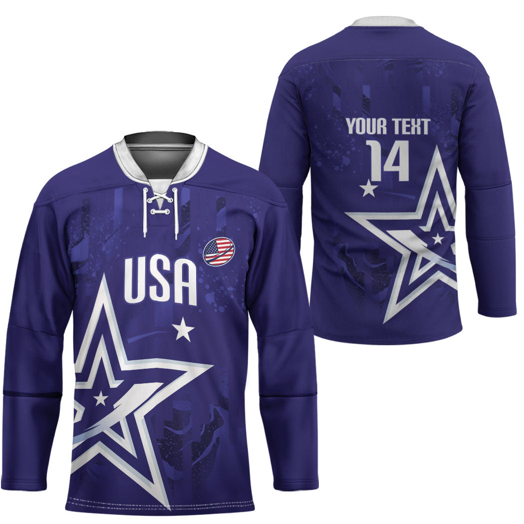 Custom United States Rugby 2026 Hockey Jersey Go USA Star Symbol