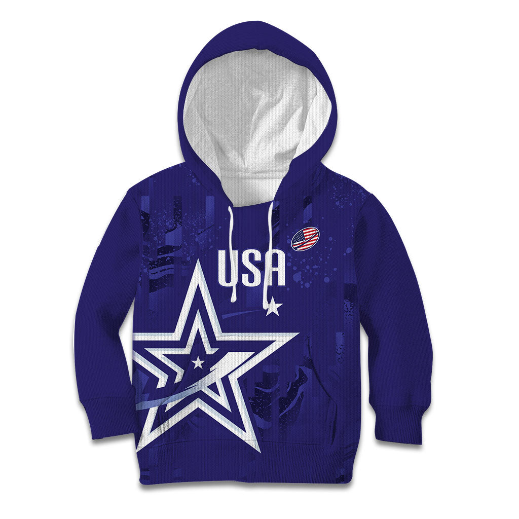 Custom United States Rugby 2026 Kid Hoodie Go USA Star Symbol