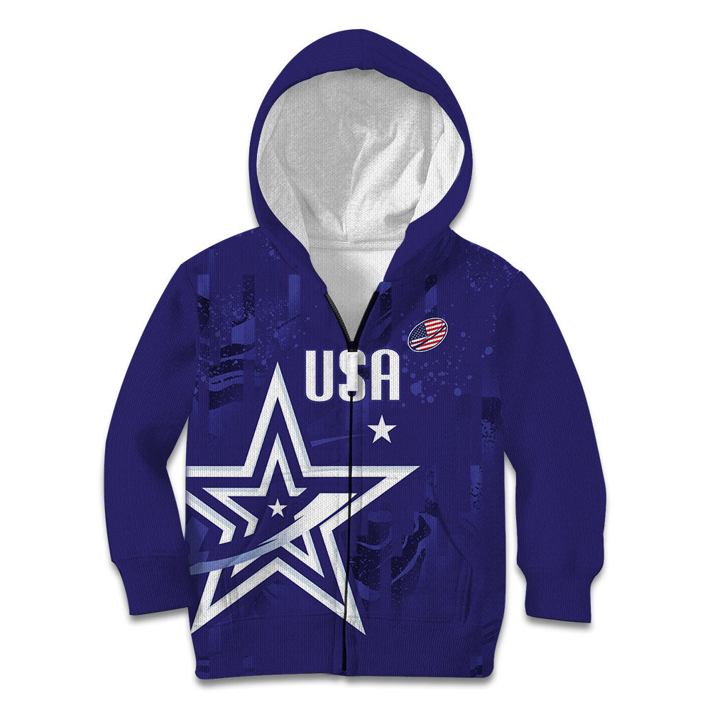 Custom United States Rugby 2026 Kid Hoodie Go USA Star Symbol