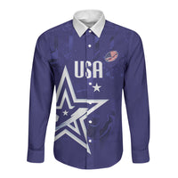 Custom United States Rugby 2026 Long Sleeve Button Shirt Go USA Star Symbol