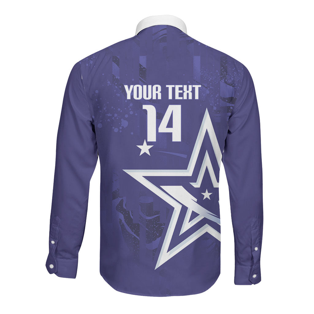 Custom United States Rugby 2026 Long Sleeve Button Shirt Go USA Star Symbol