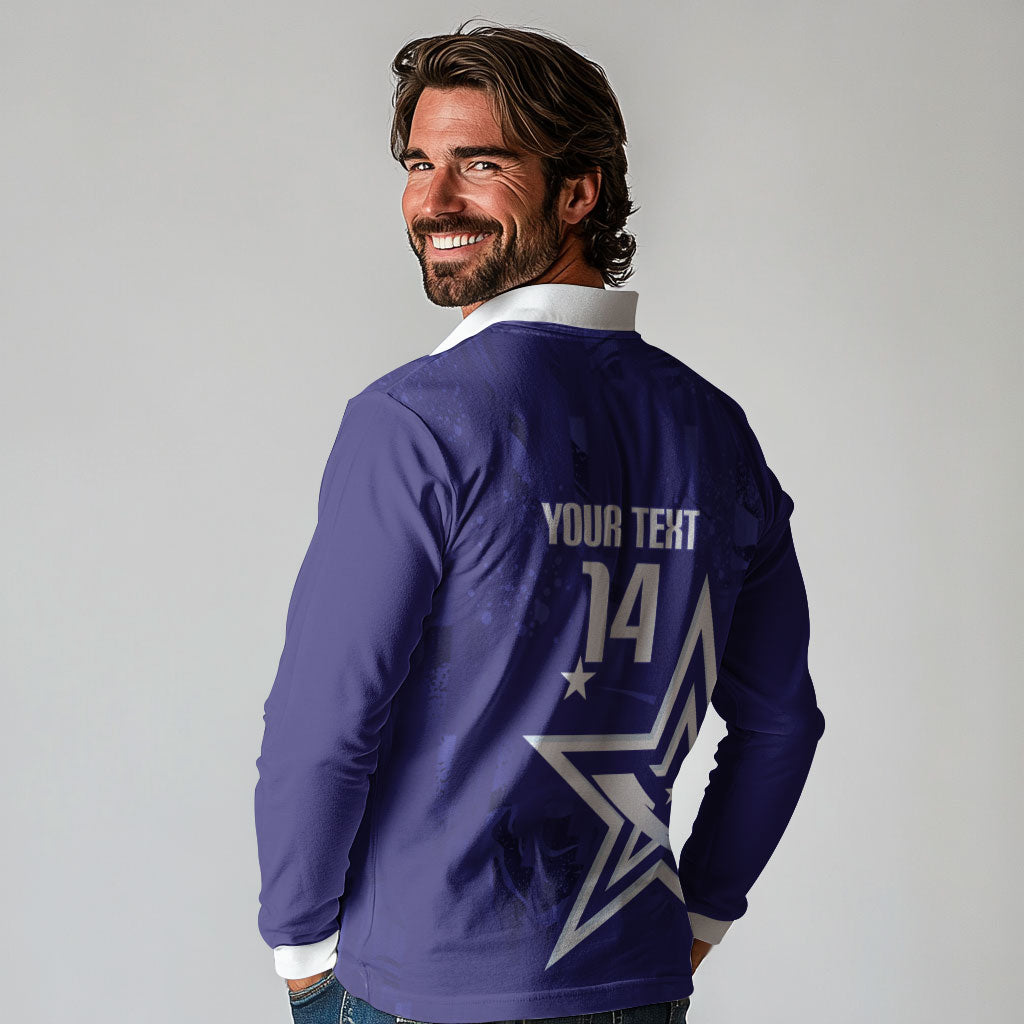 Custom United States Rugby 2026 Long Sleeve Polo Shirt Go USA Star Symbol