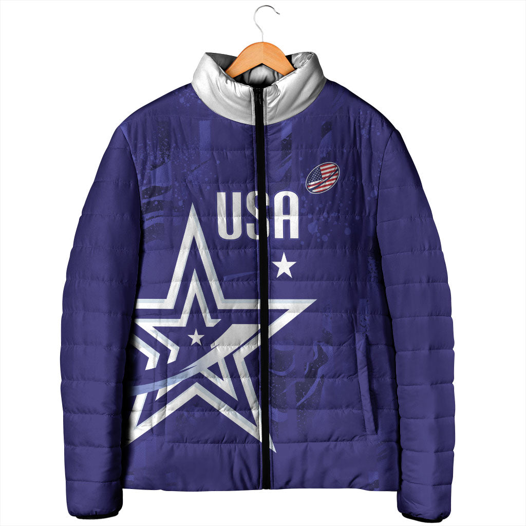 Custom United States Rugby 2026 Padded Jacket Go USA Star Symbol