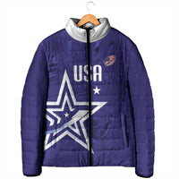 Custom United States Rugby 2026 Padded Jacket Go USA Star Symbol