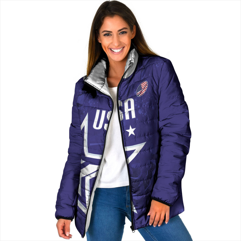 Custom United States Rugby 2026 Padded Jacket Go USA Star Symbol