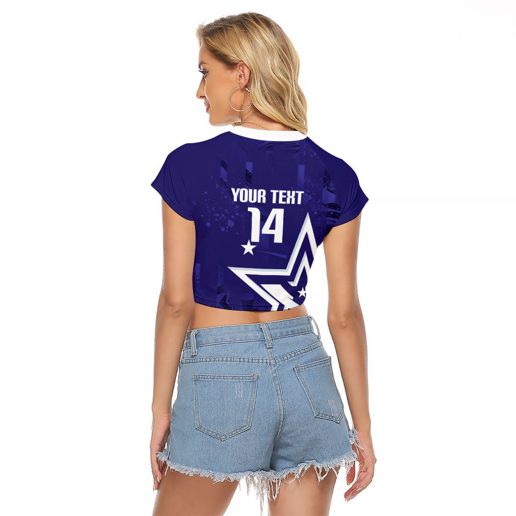 Custom United States Rugby 2026 Raglan Cropped T Shirt Go USA Star Symbol