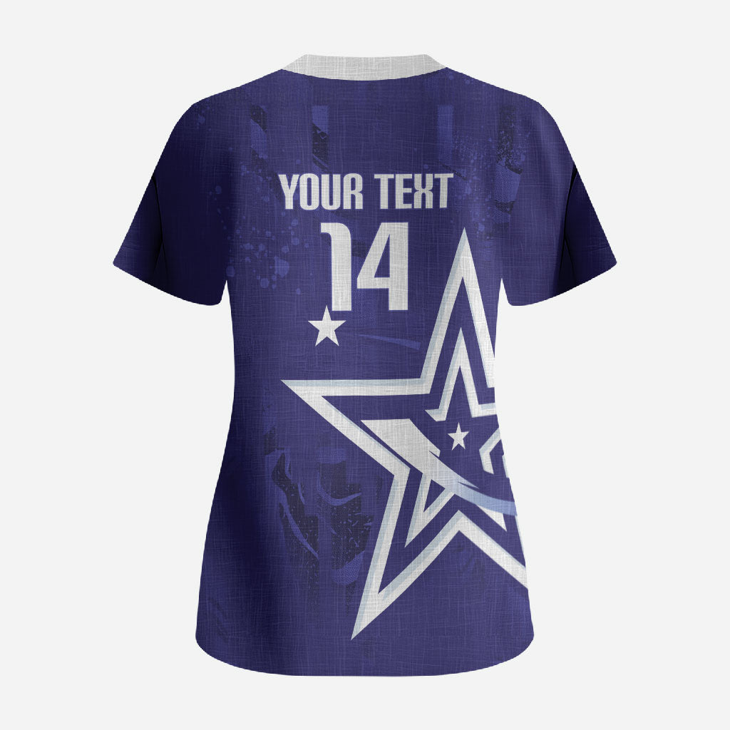 Custom United States Rugby 2026 Scrub Top Go USA Star Symbol