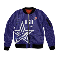 Custom United States Rugby 2026 Sleeve Zip Bomber Jacket Go USA Star Symbol