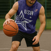 Custom United States Rugby 2026 Sleeveless Hoodie Go USA Star Symbol