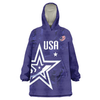 Custom United States Rugby 2026 Wearable Blanket Hoodie Go USA Star Symbol