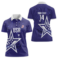 Custom United States Rugby 2026 Women Polo Shirt Go USA Star Symbol