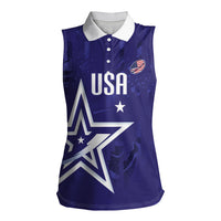 Custom United States Rugby 2026 Women Sleeveless Polo Shirt Go USA Star Symbol
