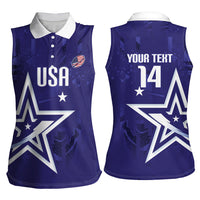 Custom United States Rugby 2026 Women Sleeveless Polo Shirt Go USA Star Symbol