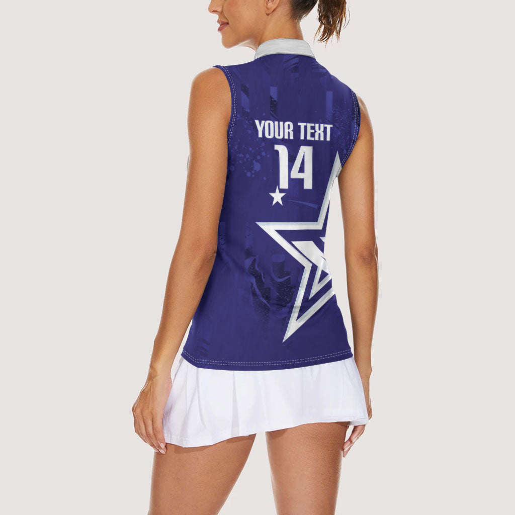 Custom United States Rugby 2026 Women Sleeveless Polo Shirt Go USA Star Symbol