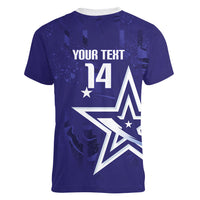 Custom United States Rugby 2026 Women V-Neck T-Shirt Go USA Star Symbol