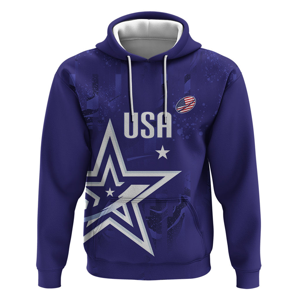 Custom United States Rugby 2026 Zip Hoodie Go USA Star Symbol