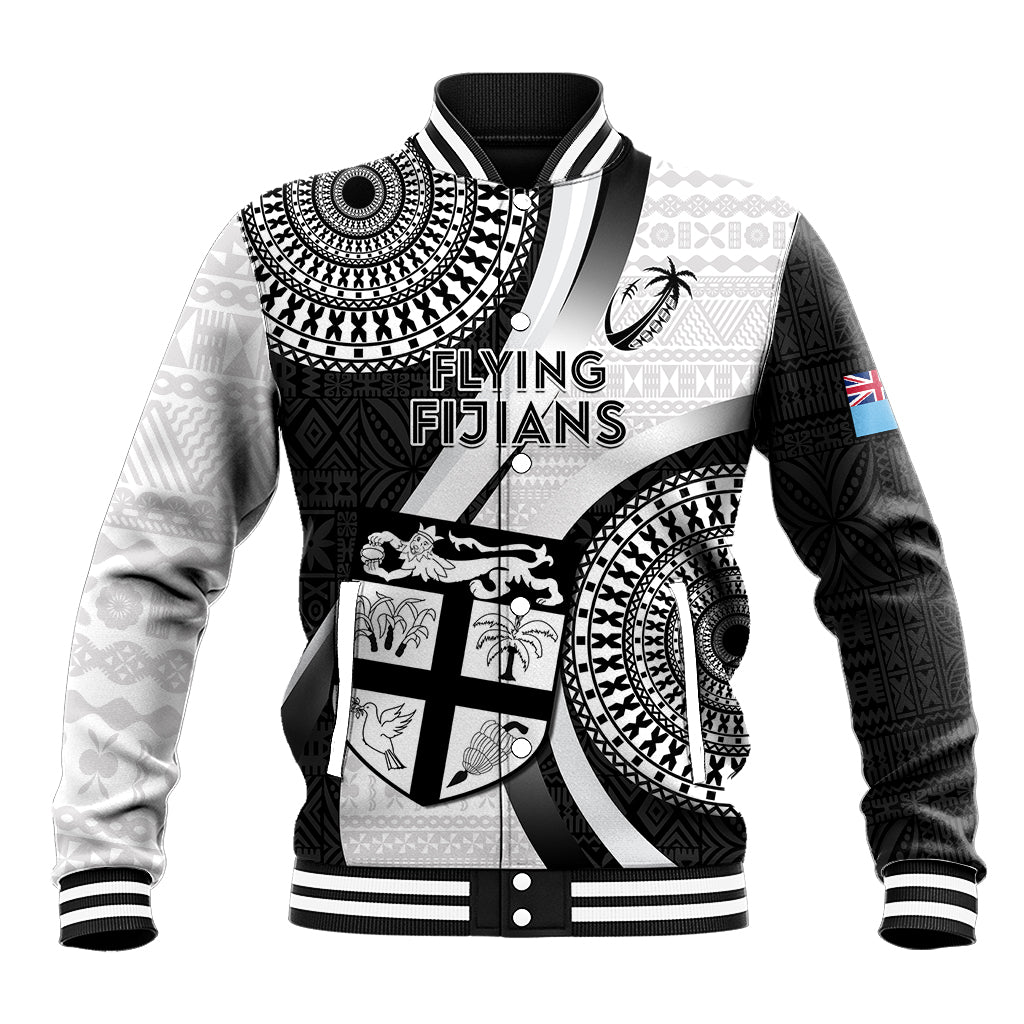 Fiji Rugby Baseball Jacket World Cup 2023 Go Champions Fijian Tapa Black Version - Wonder Print Shop