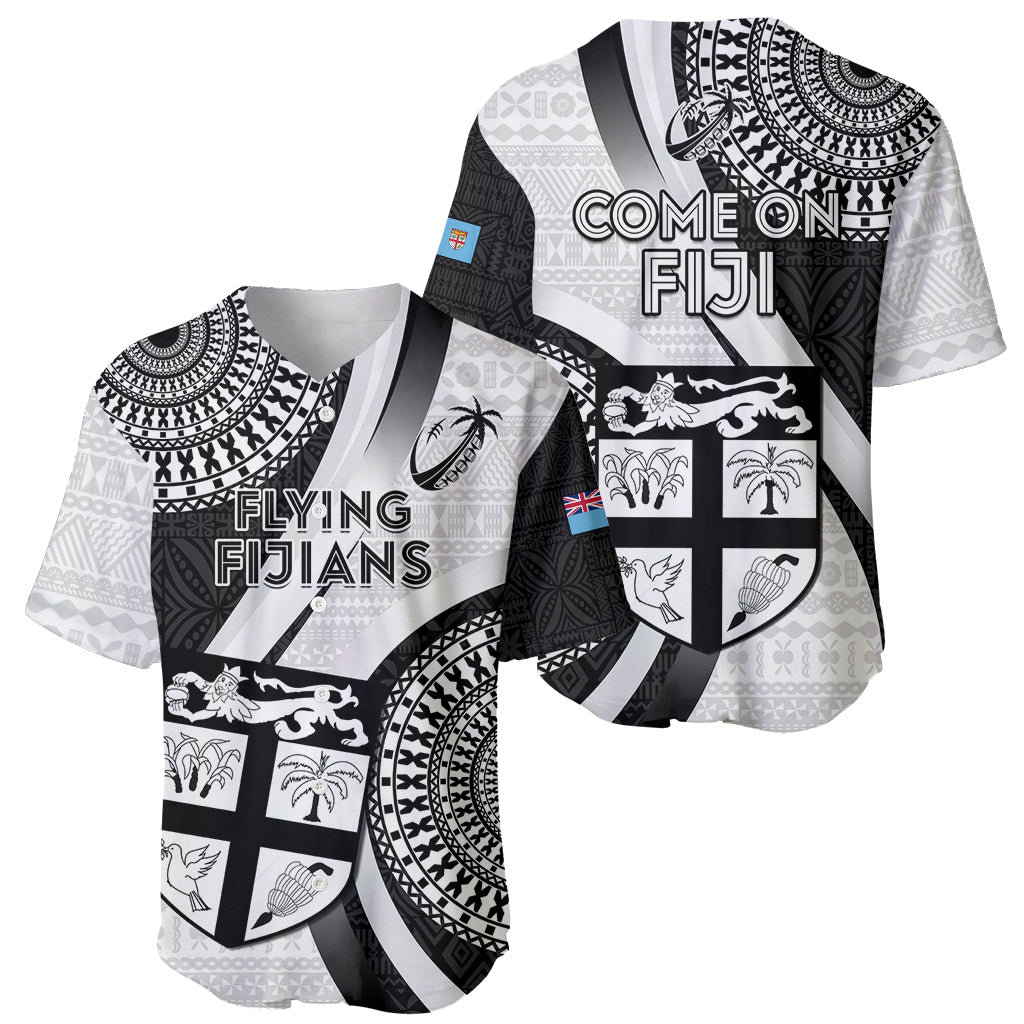 Fiji Rugby Baseball Jersey World Cup 2023 Go Champions Fijian Tapa Black Version - Wonder Print Shop