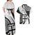 Fiji Rugby Couples Matching Off Shoulder Maxi Dress and Hawaiian Shirt World Cup 2023 Go Champions Fijian Tapa Black Version - Wonder Print Shop