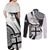 Fiji Rugby Couples Matching Off Shoulder Maxi Dress and Long Sleeve Button Shirts World Cup 2023 Go Champions Fijian Tapa Black Version - Wonder Print Shop