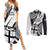 Fiji Rugby Couples Matching Summer Maxi Dress and Long Sleeve Button Shirts World Cup 2023 Go Champions Fijian Tapa Black Version - Wonder Print Shop