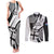 Fiji Rugby Couples Matching Tank Maxi Dress and Long Sleeve Button Shirts World Cup 2023 Go Champions Fijian Tapa Black Version - Wonder Print Shop