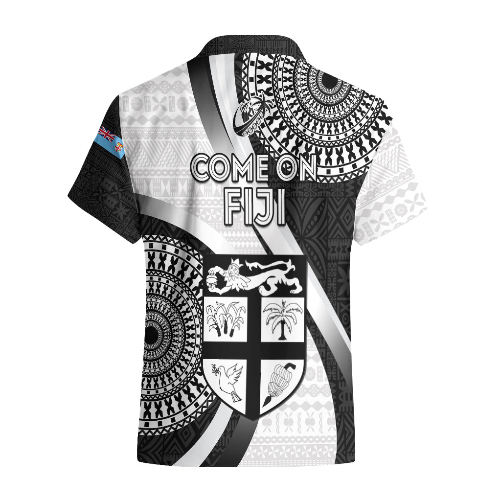 Fiji Rugby Hawaiian Shirt World Cup 2023 Go Champions Fijian Tapa Black Version - Wonder Print Shop