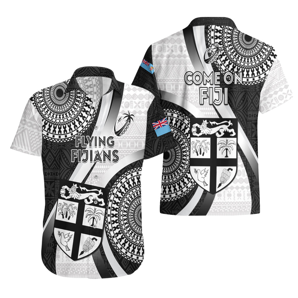 Fiji Rugby Hawaiian Shirt World Cup 2023 Go Champions Fijian Tapa Black Version - Wonder Print Shop