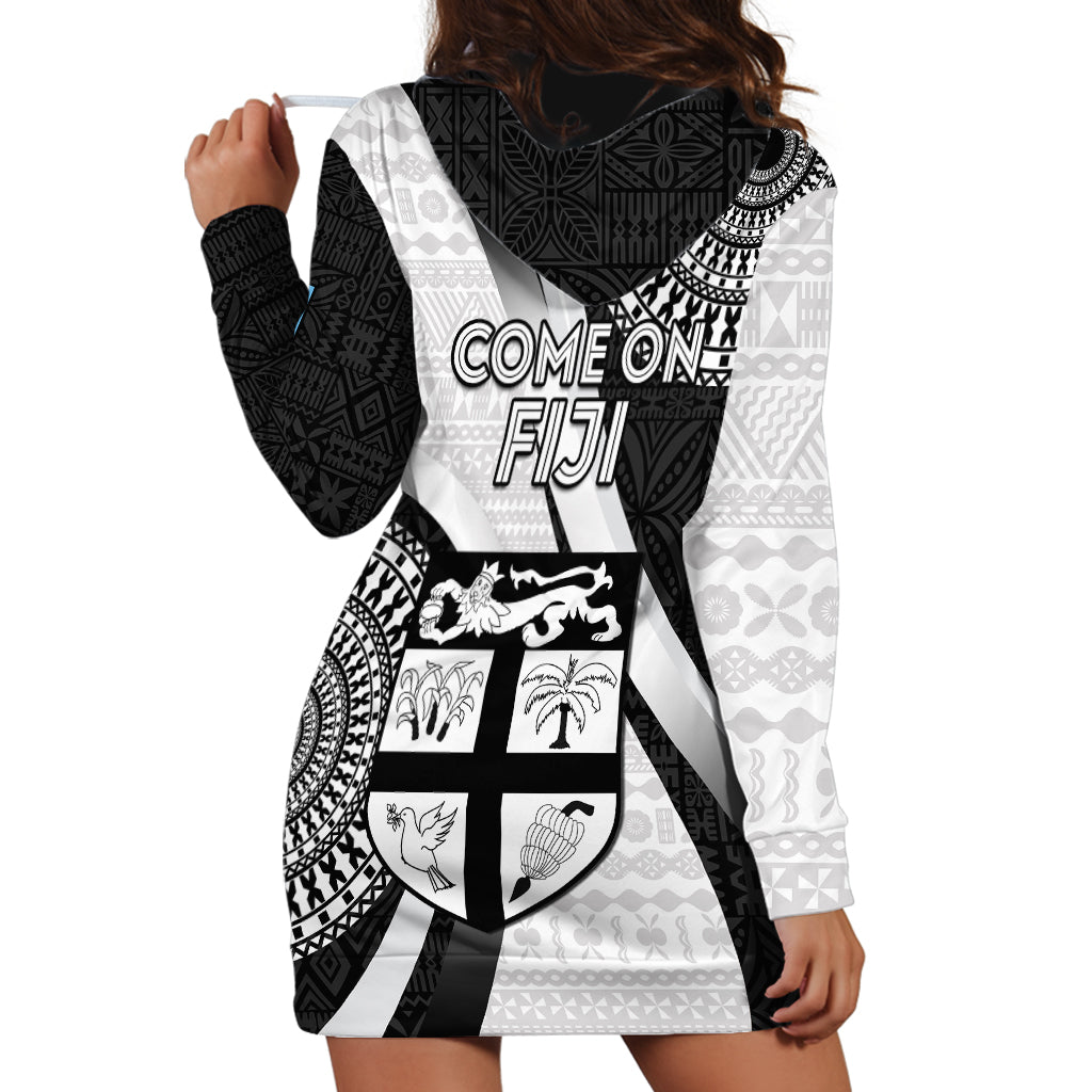 Fiji Rugby Hoodie Dress World Cup 2023 Go Champions Fijian Tapa Black Version - Wonder Print Shop