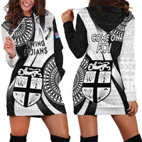 Fiji Rugby Hoodie Dress World Cup 2023 Go Champions Fijian Tapa Black Version - Wonder Print Shop