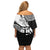 Fiji Rugby Off Shoulder Short Dress World Cup 2023 Go Champions Fijian Tapa Black Version - Wonder Print Shop