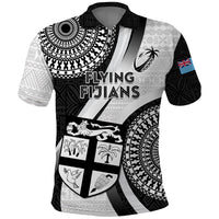 Fiji Rugby Polo Shirt World Cup 2023 Go Champions Fijian Tapa Black Version - Wonder Print Shop