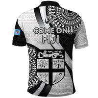 Fiji Rugby Polo Shirt World Cup 2023 Go Champions Fijian Tapa Black Version - Wonder Print Shop